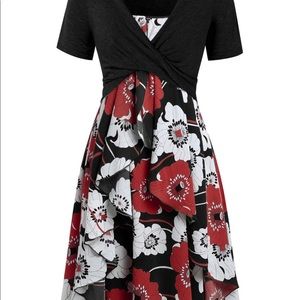 Plus size Floral Cami dress w/ crop top